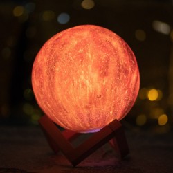 Stolní lampa 3D měsíc 15cm - 16 barev