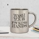 Kovový hrnček / "Wash your f * cking hands"