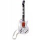 9010 9010 Bezdrátová elektrická kytara s mikrofonem a zesilovačem Bílá