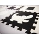 Penové puzzle na zem - čierno-biele - 36ks