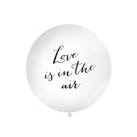 Balón - Love is in the air, bílý - 100cm