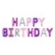 Set fóliových balónov Happy Birthday - Ružový Mix, 340x35cm