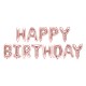 Set fóliových balónů Happy Birthday - Růžový zlato, 340x35cm