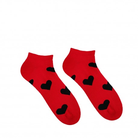 Veselé ponožky Hesty - Srdíčko Červené - kotníkové