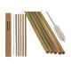 Bambusové slamky na pitie s kefkou na čistenie - 5 ks