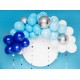 Kompletní balónová výzdoba - Modrá, 200cm, 61ks