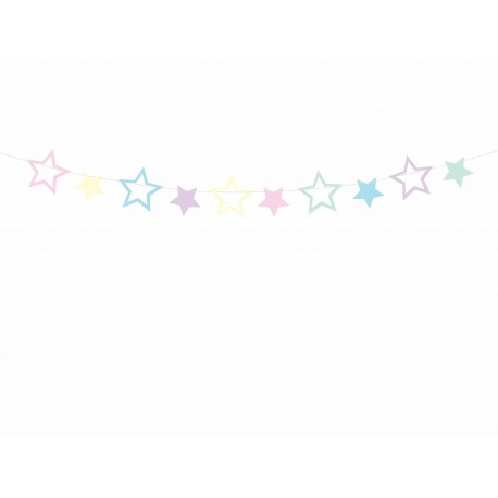 Girlanda - hvězdičky - Pastel 1,4m
