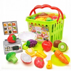 Dětský nákupní košík s váhou - Fruits and vegetables