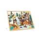 Detské drevené puzzle - alpské zvieratká 49 ks