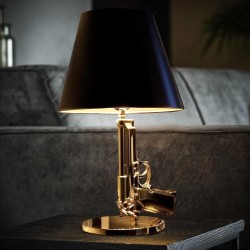 Luxusní stolní lampa - Zlatá pistole
