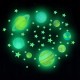 Fluorescenční 3D nálepky - Solar system - 1 planeta + 14 hvězd