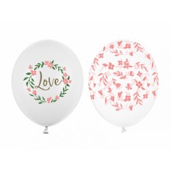 Set balonů - Love/Květy, 30cm (3ks)