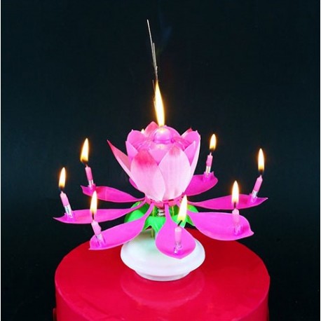 Hrající narozeninová svíčka - Lotosový květ