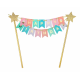 Zapich na dort - Happy Birthday - pastelový - 25cm