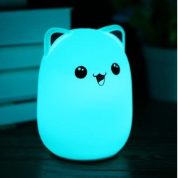 Dětská LED noční lampička na baterky - Kotě