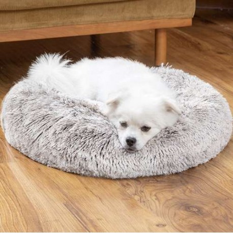 Chlupatý pelíšek pro psa 60cm - šedý