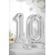 Fóliový balón s podstavou - stříbrný - číslo, 70cm