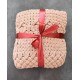 Handmade háčkovaná deka - Alize Puffy Fine - křížky a srdíčka