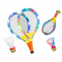 Badmintonové LED rakety s košíčky