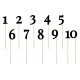 Set zapichov s číslami na označenie stolov - čierne 11ks