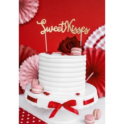 Zapich na dort - "Sweet Kisses" - zlatý, 16,5 cm