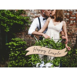 Závěsná dekorace Happy Couple a Wedding 55x19 cm