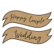 Závesná dekorácia Happy Couple a Wedding 55x19 cm