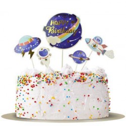 Set zapichů na dort - Happy Birthday - Galaxy - 13-15cm