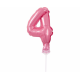 Fóliový balón na paličke - Ružové číslo - 13cm