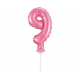 Fóliový balón na paličke - Ružové číslo - 13cm
