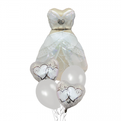 Set fóliových balonů - Svatební šaty (5ks)