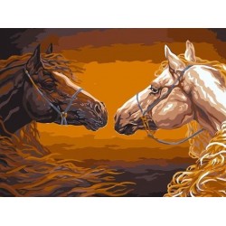 5D Diamantová mozaika - Malované koně