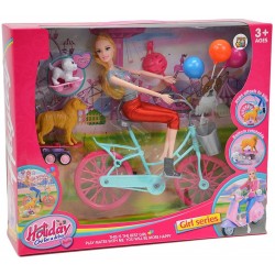 Panenka Hayley na kole s pejsky 29cm
