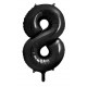 Fóliový balón - čierny - číslo, 86 cm