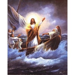 5D Diamantová mozaika - Ježíš na lodi
