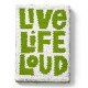 Zápisník s flitrovaným obalom - Live Life Loud A5