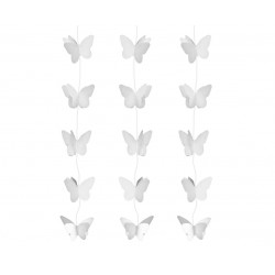 Girlanda - Motýlky - bílé (200cm)