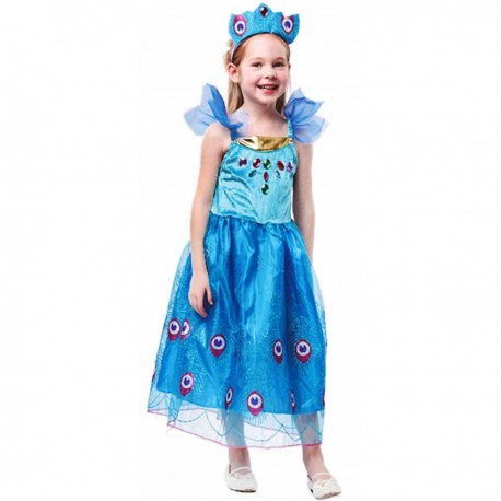 Detský kostým - Pávia princezná (6-8 rokov)