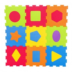 Penová puzzle podložka - Geometrické útvary 9ks