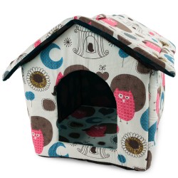 Textilní domeček pro psy a kočky - Sovičky
