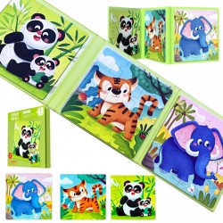 Detská kniha - Magnetické puzzle - Zvieratká z džungle