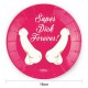 Papierové taniere - "Super Dick Forever" - ružové 18 cm