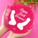 Papírové talíře - "Super Dick Forever" - růžové 18 cm