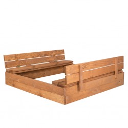Dřevěné pískoviště se skládacími lavicemi 150x150 cm