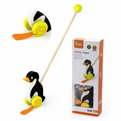 Dřevěný tučňák na tlačení - Viga Toys
