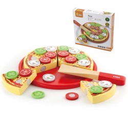 Drevená pizza na krájanie s príslušenstvom - Viga Toys