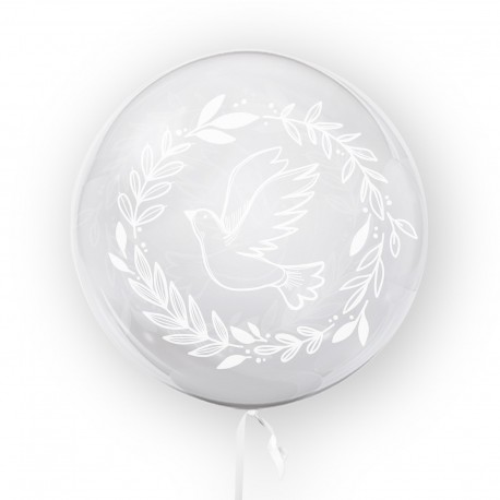 Transparentný fóliový balónik - Holubička 45cm