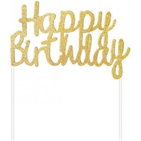Papierový zápich na tortu - "Happy Birthday" 14x11 cm