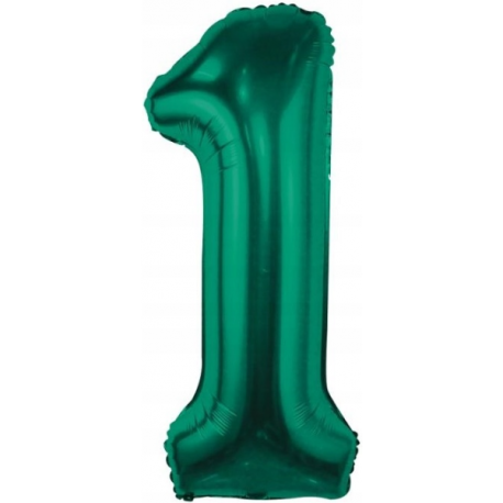 Fóliový balón - smaragdovo zelený - číslo, 86 cm
