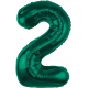 Fóliový balón - smaragdovo zelený - číslo, 86 cm